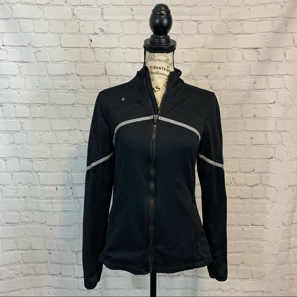 Fabletics Black Moira Reflective Full Zip Athleisure Jacket Women’s Small